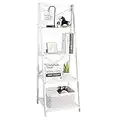 Giantex Scaffale a Scala a 4 Ripiani,Libreria Mobile Autoportante Organizzatore per Cucina, Ufficio, Studio, Soggiorno, Balcone, 50x46x143 cm, 2 Colori (1, bianco)