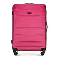 WITTCHEN Mittlerer Koffer Trolley Koffer Reisekoffer aus ABS Hartschalen Trolley 4 Rollen Kombinationsschloss Rosa 56-3A-652-34