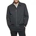 Dockers Blouson Bomber de Golf en Micro sergé Veste Coupe-Vent, Noir, L Homme