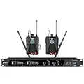 D Debra Audio PRO ER-202 UHF Dual Channel Wireless in Ear Monitor System with Monitoring Type for Stage, Recording Studio, Musicians, Monitoring (2 Bodypack with Transmitter)