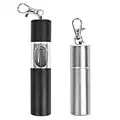 2 Pcs Portable Ashtray,Smell Proof Mini Travel Ashtray Pocket,Ash Holder for Smokers Outdoor Use,Easily Bringing When Travelling(Black & Silver), 8.5 * 2.5cm, 2f2f