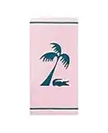 Lacoste Murphy Pink 100% Cotton Large Beach Towel, Ultra-Absorbent & Fast-Drying, Machine Washable, 36" W x 72" L