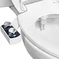 Bidet Attachment - Hibbent Non-Electric Cold Water Bidet Toilet Seat Attachment with Easy Water Pressure Adjustment, Mechanical Bidet Sprayer, Self-Cleaning Dual Nozzles for Sanitary and Feminine