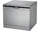 Candy CDCP 6S, Lavavajillas Pequeño, 6 Servicios, Digital, 51DBA, 6 Ciclos, Sistema Antidesbordamiento, Indicador Sal y Abrillantador, Tope en Cesto Inferior, Rejillas Abatibles, Clase F, Inox