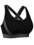 Litherday Reggiseni Sportivi Senza Ferretto Reggiseni Sportivi Donna Push Up Comfort con Imbottiture Rimovibili Reggiseno Yoga Reggiseno Sportivi per Allenamento Running Boxing Nero M