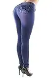 Women's Plus Size Colombian Design Butt Lift Push Up Mid Waist Skinny Jeans in Purple Denim Size 16 (3253)