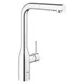 GROHE 30271000 Essence Single-Handle Kitchen Sink Faucet with Pull-Down Sprayer, Brass, Starlight Chrome