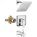 HOMELODY Black Shower Faucet Set with Tub Spout Bathroom Shower System Chrome