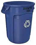 Rubbermaid Commercial Products FG262073BLUE Brute Heavy-Duty Round Recycling/Composting Bin, 20-Gallon, Recycle, Pack of 1