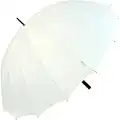 iX-brella Parapluie léger XXL Pour couple 16 pans Avec poignée souple et confortable Diamètre 1,29 m, Blanc. (Blanc) - .