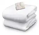 BIDDEFORD BLANKETS Polyester Electric Heated Mattress Pad with Analog Controller, Twin, White