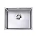 JASSFERRY Undermount Stainless Steel Kitchen Sink 1 Single Deep Square Bowl with Strainer Waste kit, 540 x 440 mm