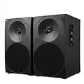 Woxter Dynamic Line 410 – Altavoces estéreo 2.0 Autoamplificados con 150W de potencia, Madera, Woofer de 4 pulgadas, 2 Tweeter, 3.5 mm, RCA, Control volumen, agudos, graves, Bookself Speakers, Negro