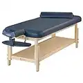 Master Massage 30" Laguna Stationary Massage Table Treatment Clincal Beauty Bed Royal Blue with Shelf