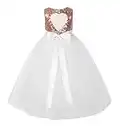 ekidsbridal Heart Cutout Sequin Junior Flower Girl Dress Special Events Party Gown 172seq 3 Rose Gold/White