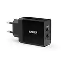 Anker Chargeur Secteur USB 24W 2 Ports Chargeur Mural Adaptateur USB Universel avec Technologie PowerIQ pour iPhone iPad, Samsung Galaxy/Note, LG, Nexus etc[Version améliorée]