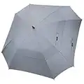 G4Free Golf Umbrella 62 Inch Extra Large Vented Square Umbrella Windproof Automatic Open Rain Umbrella with Double Canopy Oversized Stick Umbrella(Grey)