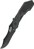 Smith & Wesson M&P SWMP1B 7.1in High Carbon S.S. Assisted Folding Knife with 2.9in Clip Point Blade and Aluminum Handle for Tactical, Survival and EDC,Black