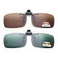 Skyzone Lunettes de soleil à clipser, 2 paires de lunettes de soleil à clipser, lentilles polarisées rabattables adaptées aux lunettes de prescription pour hommes femmes