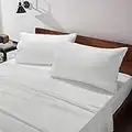 Bedsure Queen Bed Sheets Set White - Bedding Sheets Pillowcases 4 Pieces, Sheet Pillowcase Sets for Queen Size Bed with Ruffled Hem, Sheets for Queen Size Bed