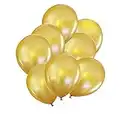 Gold Shiny Latex Balloons,QPEY 12 Inch 100 Pcs Latex Party Balloons Happy Birthday Decoration Wedding Graduation Baby Shower Party Balloonns (golden)