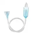 ATUIO - Mouche-Bébé, Aspirateur Nasal Manuel, Aspirateur Nasal pour Bébé, Aspirateur Nasal à Aspiration, Aspirateur Nasal en Silicone Lavable et Réutilisable, Mouche-Bébé Domestique Sûr, [Bleu]