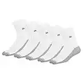 NAVYSPORT Chaussettes Homme Sport Coton Coussin (Lot de 5), Chaussettes Hautes Homme Femme Unisexe Tennis (Taille: 38-42, Blanc/Gris)