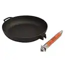 Cast Iron Pan/Skillet Healthy Cooking 20, 22, 24, 26 cm Removable Handle Induction (22 cm)