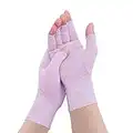 Gebell Rheumatoid Arthritis Gloves - Compression Gloves Fingerless Joint Pain Relief Hand Mitten Warmth Gloves Carpal, M, Purple a