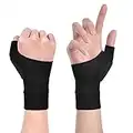 ACWOO Arthritis Kompressionshandschuhe, fingerloser Handschuh mit Gel, Stabilisierende Handgelenkbandage mit Daumenortthese, Therapie Karpaltunnel zur Linderung von Schmerzen, Daumen und Gelenken(S)