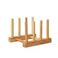 Kunovo Bamboo Dish Rack,Pot lid/Plate/Cutting Board Organizer for Kitchen cabinets,Bottle Drying Holder