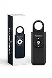 Hootie Personal Keychain Alarm for Women, Men, and Kids Protection - Hand Held Safety Siren for Self Defense and Emergency, Loud Pocket and Key-Chain-Safe Sound Device with Panic Strobe Light, Black