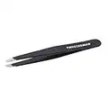 Tweezerman Stainless Steel Slant Tweezer - Eyebrow Tweezers for Women and Men (Black)