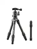 Cullmann - 56814 - Carvao 816TCS Travel tripod made of carbon (max. 70, 5cm extension height, packing size 27cm, load capacity 4kg, weight 445g), black