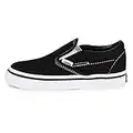 Vans Kids Unisex Classic Slip On, Black/True White, Size 3 Little Kid