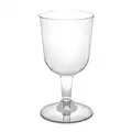 Party Essentials Hard Plastic Two Piece 5.5-Ounce Wine Glasses, 50-Count, Clear