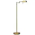 O’Bright Dimmable LED Pharmacy Floor Lamp, 12W LED, Full Range Dimming, 360 Degree Swing Arms, Adjustable Heights, Standing Lamp for Reading, Sewing, and Craft, ETL Listed, Antique Brass (Gold)