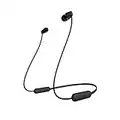 Sony WI-C200 Kabellose In-Ear-Kopfhörer mit Mikrofon für Telefonanrufe, Schwarz (WIC200/B)