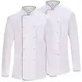 Misemiya - Pack 2 Unités -Veste de Chef pour Hommes - Veste de Chef pour Hommes - Uniforme d'accueil -Ref.842B - Large, Veste de Cuisine 682B - Blanche