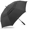 ZOMAKE Grand Parapluie de Golf XXL - Parapluies de Golf Grande Taille 2-3 Personnes Anti Tempete - Extra Large Automatique Umbrella Golf Double Canopée De Homme Femme(Noir)