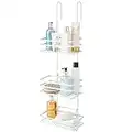 Direct Online Houseware Stylish Rust-Proof Premium 3-Tier Hanging Shower Caddy - Large Hanging Metal Storage Racking - 79 H x 25 W x 12 D - 2 Year Rust-proof Guarantee (White)