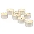 Stonebriar Bulk 50 Pack Unscented Smokeless Long Tea Light Candles with 8 Hour Extended Burn Time, White, 50 Count