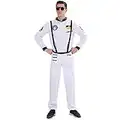 EraSpooky Men's Astronaut Costume Spaceman Suit Fancy Dress Cosplay Halloween Party Funny Outfit for Adult Men (X-Large, White)