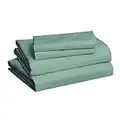 Amazon Basics Lightweight Super Soft Easy Care Microfiber 4 Piece Bed Sheet Set With 14-Inch Deep Pockets, Full, Emerald Green, Solid