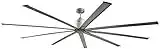 Big Air 96" Industrial Indoor Ceiling Fan, 6 Speed with Remote, Silver