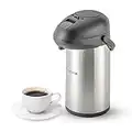 Royalford 5L Stainless Steel Airpot Insulated Vacuum Thermal Flask Jug | Pump Action Airpot Thermal Coffee Flask | Ideal for Hot & Cold Drinks Soup | Extra Strong for Catering Travel Commercial