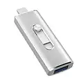 256GB USB C Flash Drive, KOOTION Dual 2-in-1 OTG Type C 3.1 Metal Rugged Swivel Thumb Drive Memory Stick Jump Drive Photo Stick for Android Smartphone Tablet Mac PC Computers MacBook Laptop(Silver)