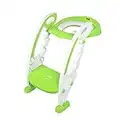 Calma Dragon Adaptador wc Niños Asiento de Inodoro para Bebe Portátil, Silla con Escalera para el Baño para Niños, Asiento Plegable para el Vater con un Escalón Reposapies (Verde)