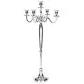 Gräfenstayn Candelabro 1, 3 o 5 Brazos - Diferentes tamaños - Candelabro en Color Plata, Negro, Blanco o Dorado (XL, Plata)