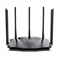 Tenda Router Wi-Fi 6 AX3000 - Doble Banda 2.4Ghz/5Ghz, 1xWAN/3xLAN Puertos Gigabit 5 Antenas de 6dBi WiFi+ Mesh, Soporta VPN WPA3 WPS Modo Repetidor RX12 Pro